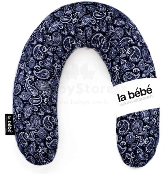 „La Bebe ™“ turtingos medvilnės slaugos motinystės pagalvė, 113553 „Eastern Mod Dark“ pasaga (pasaga) kūdikio maitinimui, miegui, pasaga nėščioms moterims 30x175cm