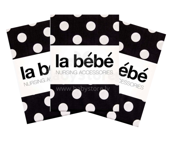 „La Bebe ™“ medvilnės gaminys 111634 Taškų medvilnės / atlasinio vystyklų komplektas 75x75 cm (3 vnt.)
