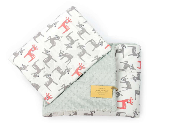 Flooforbaby Set for Stroller Art.112239 Grey Bambi Комплект белья  - мягкое двухсторонее одеяло-пледик из микрофибры + подушка