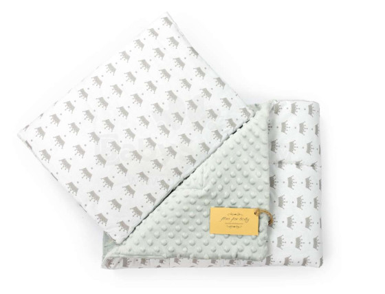 Flooforbaby Set for Stroller Art.112242 Grey Prince Комплект белья  - мягкое двухсторонее одеяло-пледик из микрофибры + подушка
