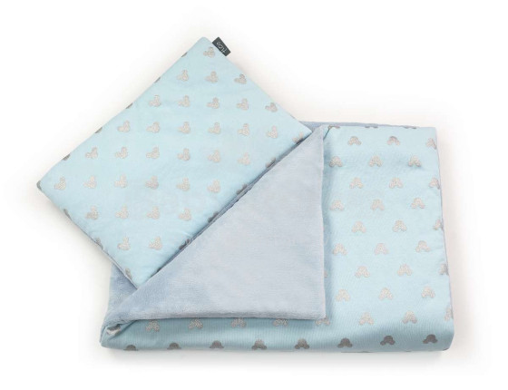 Flooforbaby Set for Stroller Art.112248 Miki Blue Комплект белья  - мягкое двухсторонее одеяло-пледик из микрофибры + подушка