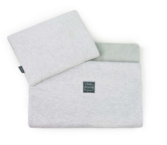 Flooforbaby Set for Stroller Art.112253  Grey Комплект белья  - мягкое двухсторонее одеяло-пледик из микрофибры + подушка