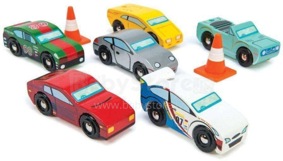 Le Toy Van Montecarlo Sports Car Set  Art.TV440 Krāsainu koka automašīnu komplekts
