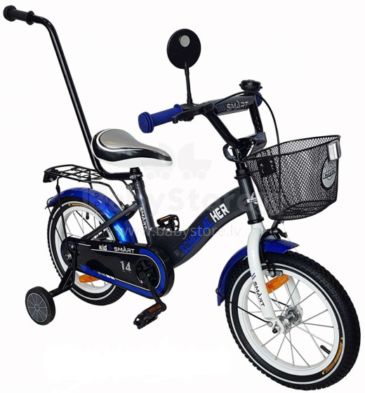 „Schumacher Kid Smart Art.112705 Blue“ dviratis vaikams (pripučiamas) su 14 colių pripučiamomis padangomis