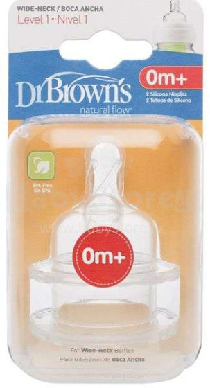 Dr.Browns Wide Neck Art.352-INTL Barošanas pudeļu knupīši  ar regulējamu tecēšanas ātrumu no 0m+ (2 gab.)