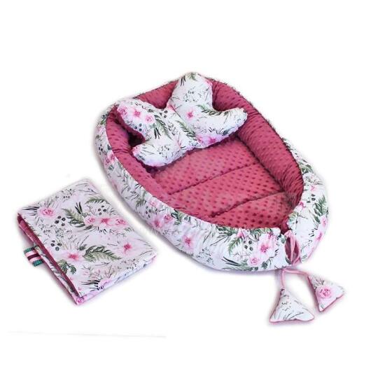 Baby Love Babynest Set Art. 113011 Komplektas lizdas - kokonas, pagalvė, languotas