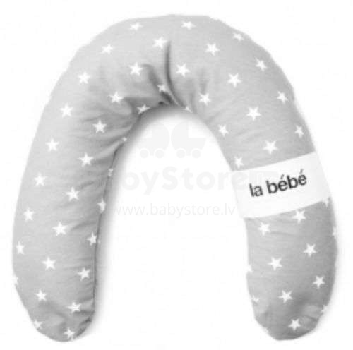 La Bebe™ Rich Cotton Nursing Maternity Pillow Memory Foam Art.113031 Grey&White Stars  Подковка для сна / кормления малыша
