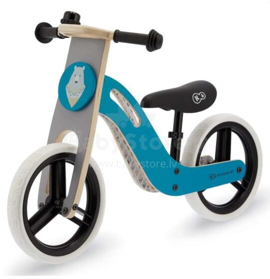 Vaikiškas motoroleris „KinderKraft Balance Uniq Art.KKRUNIQTRQ0000 Turquoise“ su mediniu rėmu