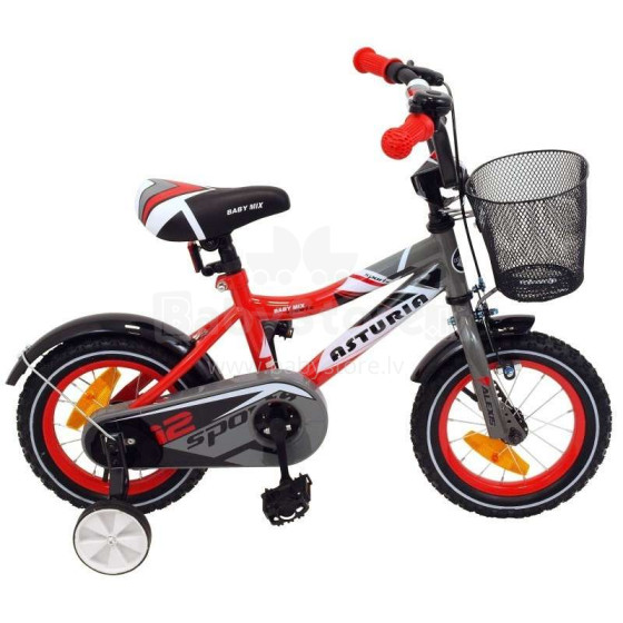 „Baby Mix Art.UR-999G-16 Red“ vaikiškas dviratis (dviratis) su atsarginiais ratais