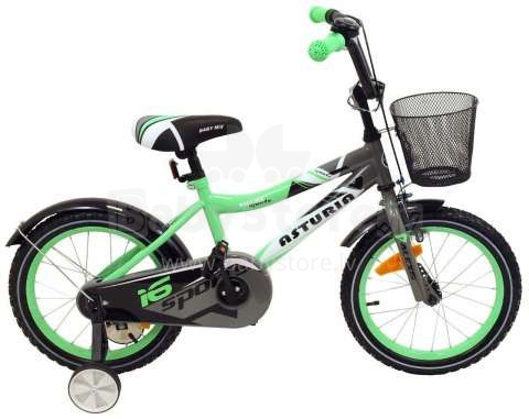 „Baby Mix Art.UR-999G-16 Green“ vaikiškas dviratis (dviratis) su atsarginiais ratais