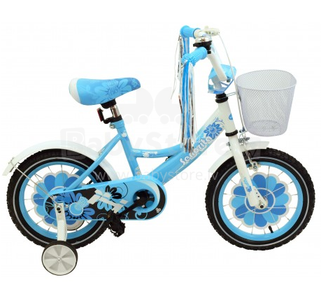 Baby Mix Art.UR-777G-12 Blue  Детский двухколесный велосипед с дополнительными педалями и пищалкой