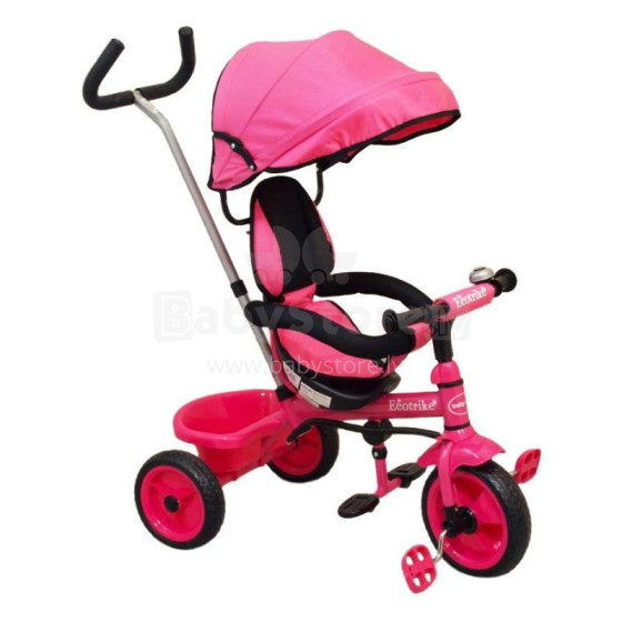 Babymix  Ecotrike Art.XG18819-9 Pink Детский трехколесный велосипед с ручкой управления и крышой