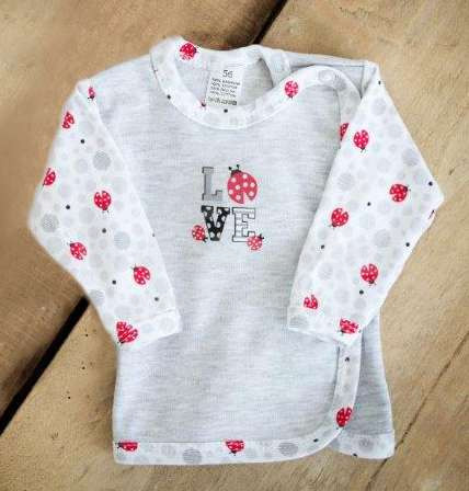 „Zuzia Ladybird Art.114093“ medvilniniai kūdikių marškinėliai (56–68 dydis)