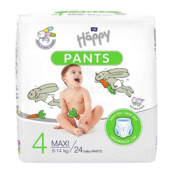 Happy Pants Maxi Art.114121 Bērnu biksītes 4 izmērs no 8-14kg, 24gab.