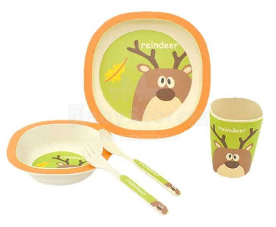 Fissman Deer Art.9466  Детский обеденный набор  (бамбуковое волокно)