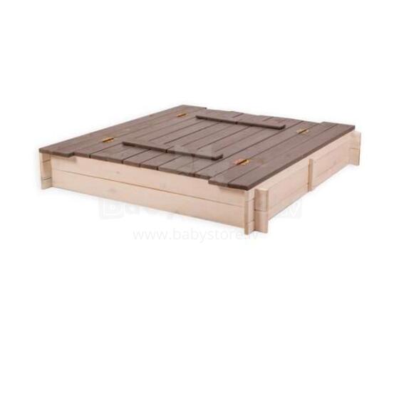 Folkland Art.114237 White Graphite Sandbox with cover 140cmx140cmx20cm
