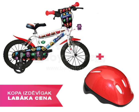 Bike Fun  MTB 16 Boy 1 Speed  Art.77323 Bērnu divritenis (velosipēds) + Bike Fun Art.90850 Certificēta, regulējama ķivere bērniem