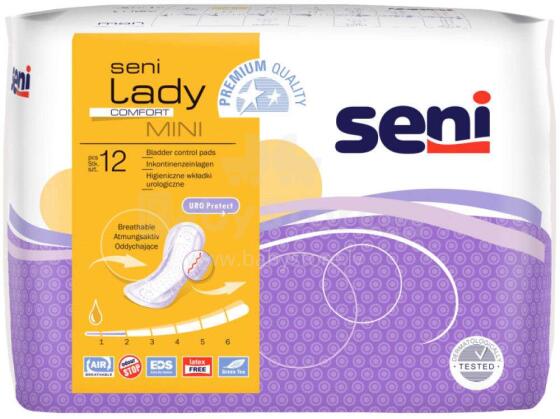 „Seni Lady Comfort Mini Art.114818“ urologiniai įdėklai šlapimo nelaikymo atveju, 12vnt