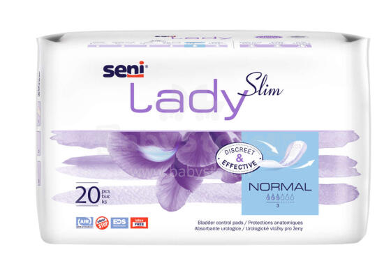 Seni Lady Slim Normal  Art.114819 urologiniai įdėklai šlapimo nelaikymo atveju, 20vnt