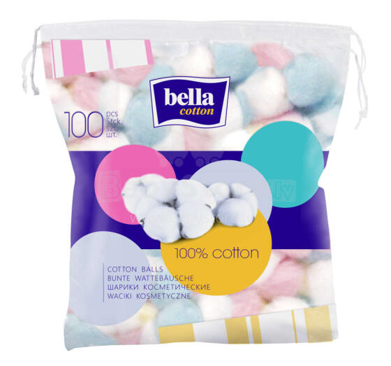 „Bella Cotton Art.BC-083“ medvilniniai rutuliukai 100 vnt.