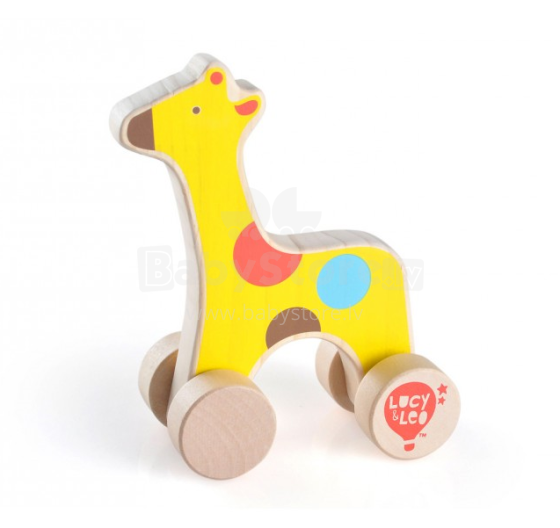 Lucy Leo Giraffe Art.LL120  Деревянная игрушка на колёсиках