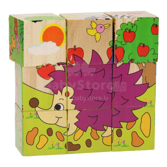 BebeBee Blocks Art.500279  Детские развивающие кубики (9 картинок)