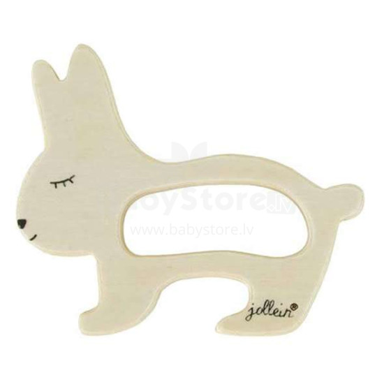 Jollein Teething Ring Rabbit Art.101-001-65195  Деревянная  погремушка(100% натуральная)