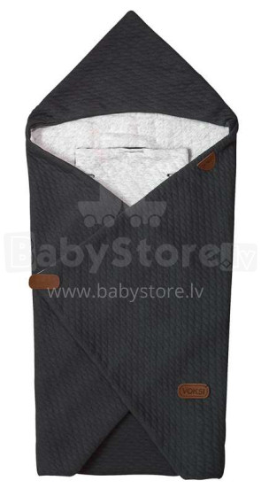Voksi® Baby Wrap Art.116574 tamsiai pilka vyniojamoji antklodė 110x110cm