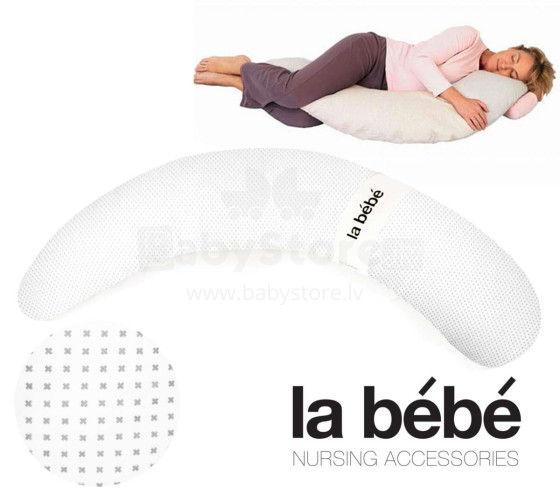 „La Bebe ™ Moon“ motinystės pagalvė Art.85595 Didelė nėščiųjų pagalvė su silikono sintepono įdaru (ypač minkšta ir tyli) 185 cm
