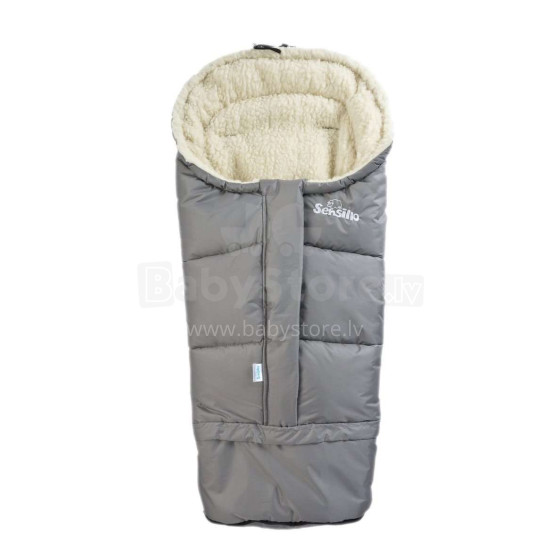 Wool Winter Footmuff Art.116735 Grey   детский спальный мешок из натуральной овечки