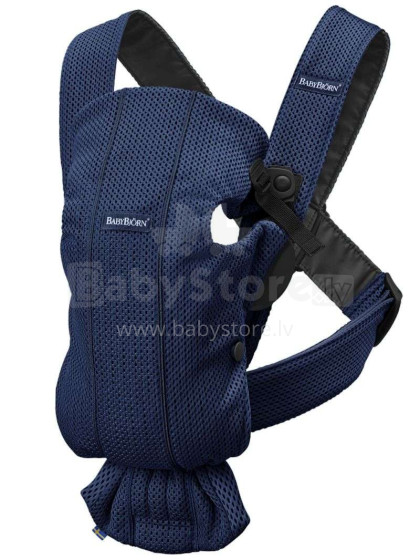 „Babybjorn Baby Carrier Mini Mesh Art.021008“ tamsiai mėlynos spalvos kengūros krepšys aktyviems vyresniems ilgiems žygiams nuo 3,5 iki 11 kg