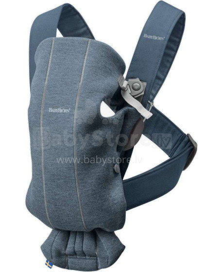 Babybjorn Baby Carrier Mini 3D Jersey   Art.021031 Dove Blue  Ķengursoma aktīviem vecākiem gariem pārgājieniem no  3,5 līdz 11 kg