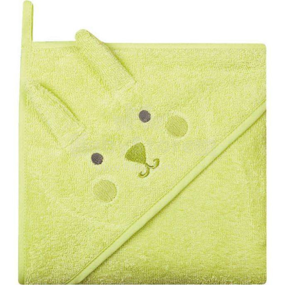 Womar Towel Art.3-Z-OK-082 Green  Детское махровое полотенце с капюшоном 80 х 80 см