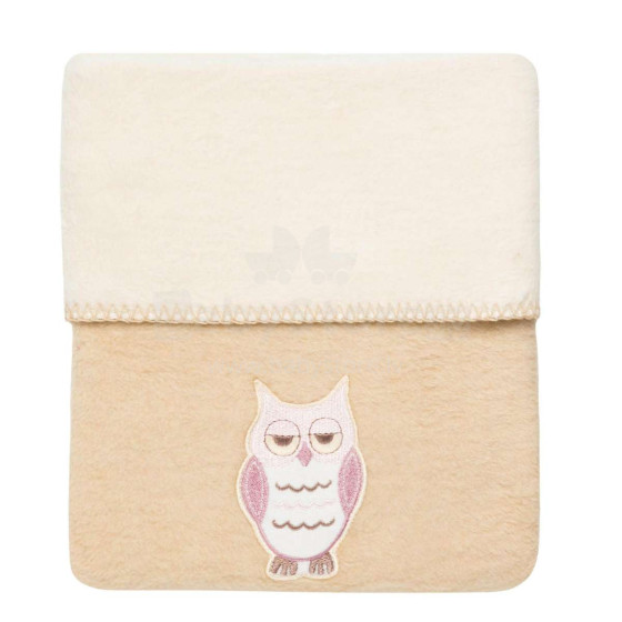 „Womar“ antklodė Art.3-Z-KB-080 Owl Beige Minkšta medvilninė antklodė (pledas) 100x150cm
