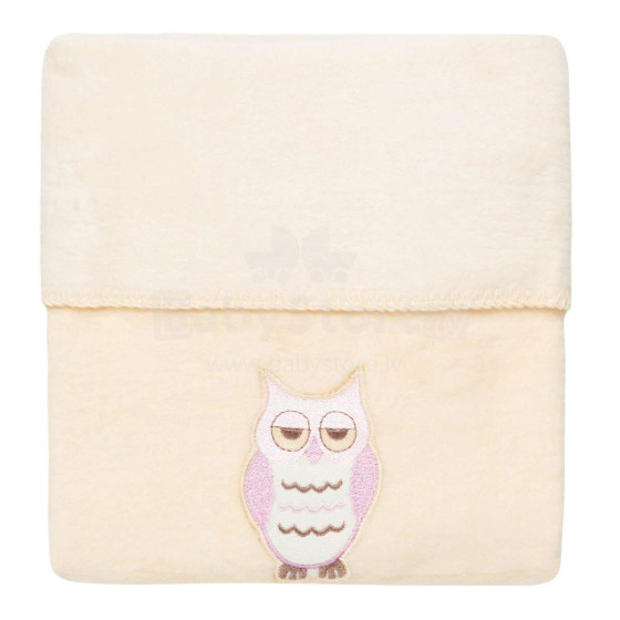 „Womar“ antklodė Art.3-Z-KB-078 Owl Beige Minkšta medvilninė antklodė (pledas) 100x150cm