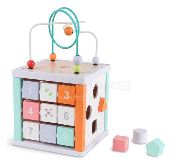 EcoToys Active Cube Art.1031  Деревянная игрушка - Куб для развития моторики