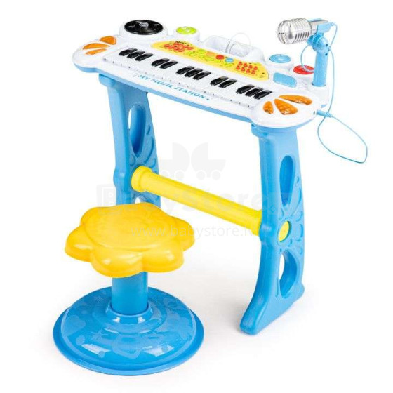 EcoToys Electronic Keyboard  Art.HC490441 Blue   Синтезатор с микрофоном  со звуком и световыми эффектами