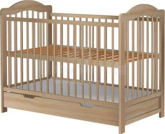 Baby Crib Club AK Art.117581 Natural Bērnu kokā gultiņa ar kasti 120x60cm