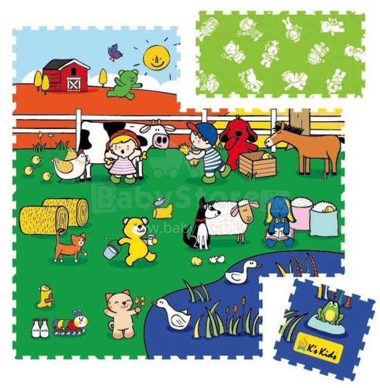 „K's Kids“ galvosūkių kilimėlis Prekės Nr. KA10676 Daugiafunkcinis vaikiškas galvosūkio kilimėlis iš 8 elementų