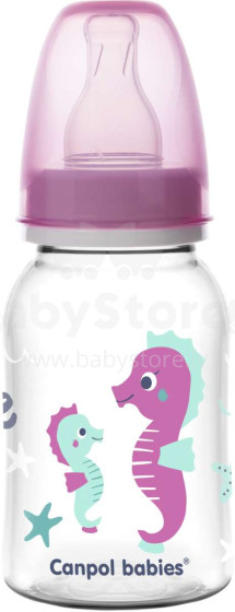 Canpol Babies Love and Sea Art.59/300 Plastmasas pudelīte BPA Free, ar silikona knupīti ,120 ml