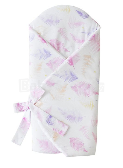 Lullalove Baby Wrap  Art.118921 Pink Ferns mazuļu konvertiņš 75x75 cm
