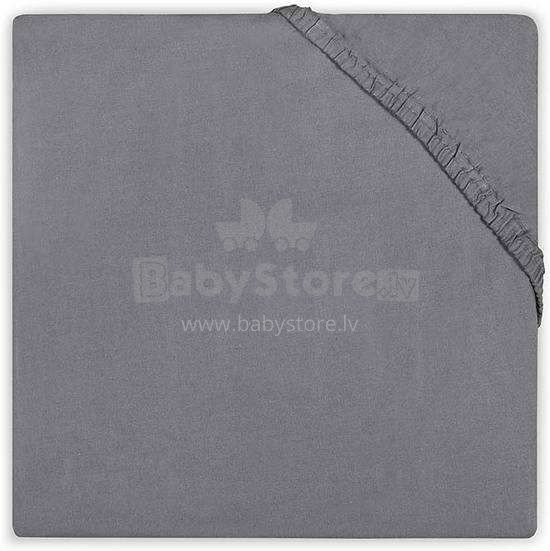 Jollein Cotton Sheet Dark Grey  Art.510-501-00087  простынь на резиночке 40x80cм