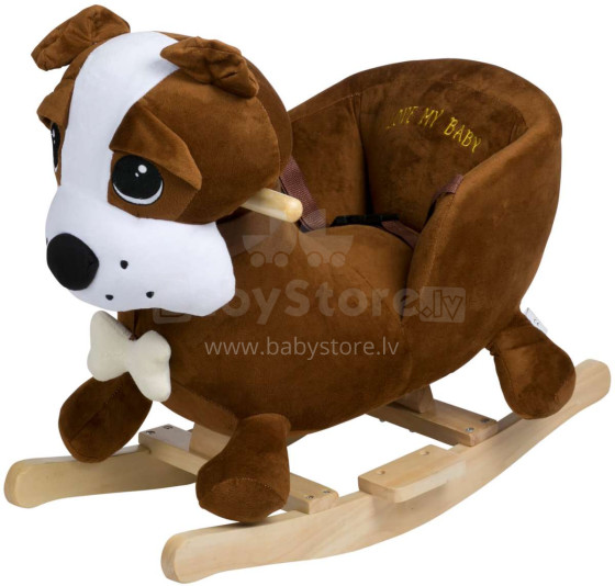 Babygo  Dog Rocker Plush Animal Bērnu Koka Šūpoles -  ar mūziku