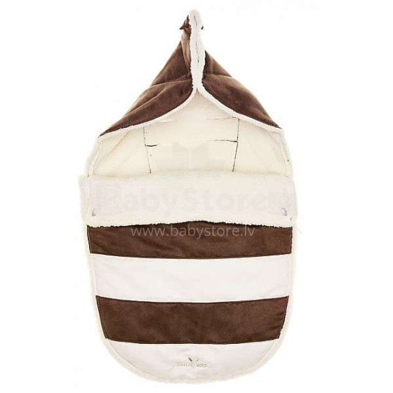 „Wallaboo Nore Striped Chocolat“ prekės ženklas WNS.0118.5502 Suede kojų krepšys su pliušiniu vidumi