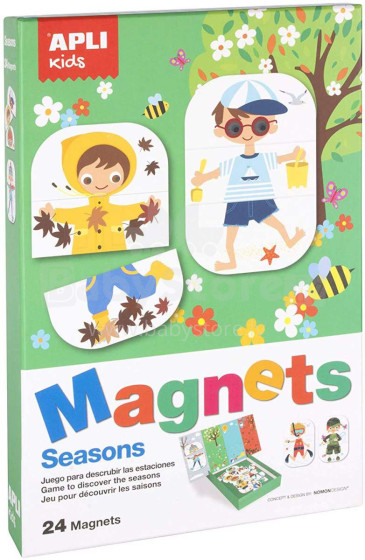 Apli Kids Magnets Seasons Art.17160  Magnēšu spēle,24gab