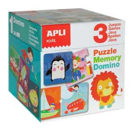 „Apli Kids 3 in 1“ 1340 str. „Domino“, dėlionė, atmintis