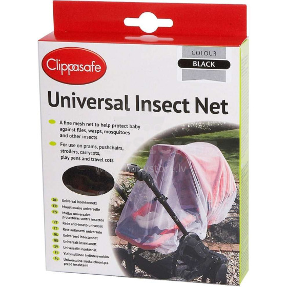Clippasafe CLI 6/3 BLACK Multifunctional mosquito net for baby strollers, bugies, beds