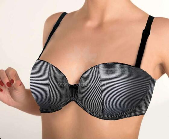 „La Bebe ™ Boutique“ apatinis trikotažas „Eco Art“, 19750, pilkos juostos nėščiosioms / slaugos liemenėlėms su nusegamu diržu