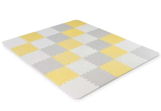 KinderKraft'20 grindų kilimėlis Luno Art.KKMLUNOYEL0000 „Yellow Puzzle“ grindų kilimėlis vaikams