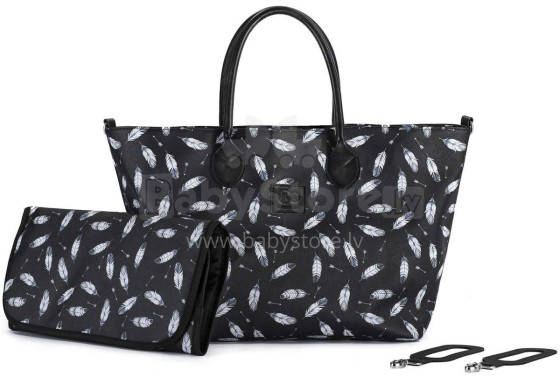 „KinderKraft'20 Mommy Bag“ gaminys .KKAMBAGBLK0000 juodas didelis, patogus ir stilingas krepšys mamoms